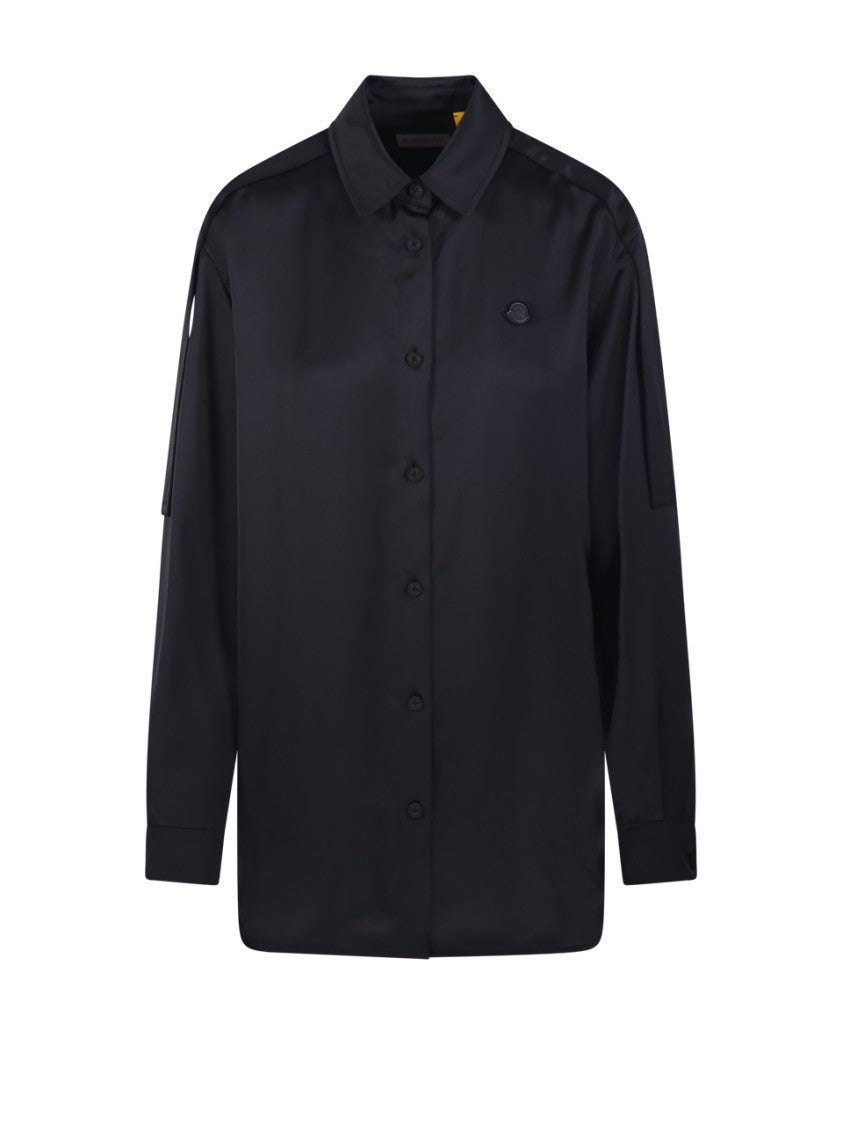 Moncler Genius X Edward Enninful Button-Down Shirt With Smooth Finish And Emblem Detail