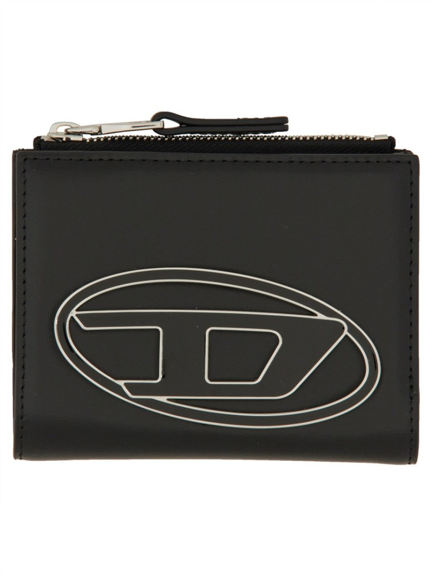 Diesel Neutrals Rectangular Oval Emblem Wallet