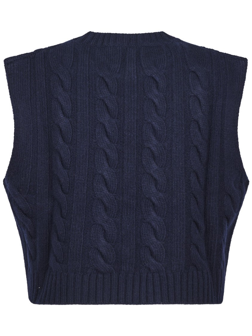 Max Mara Gilet In Maglia Cable Knit Vest