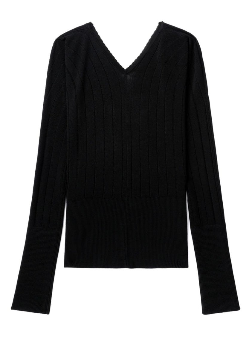 Jacquemus V-Neck Ribbed Knit Sweater