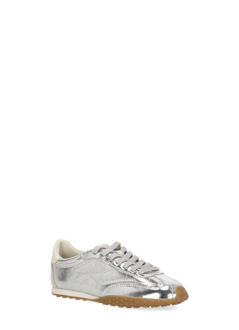 Hoff Metallic Silver Low-Profile Leather-Blend Sneakers