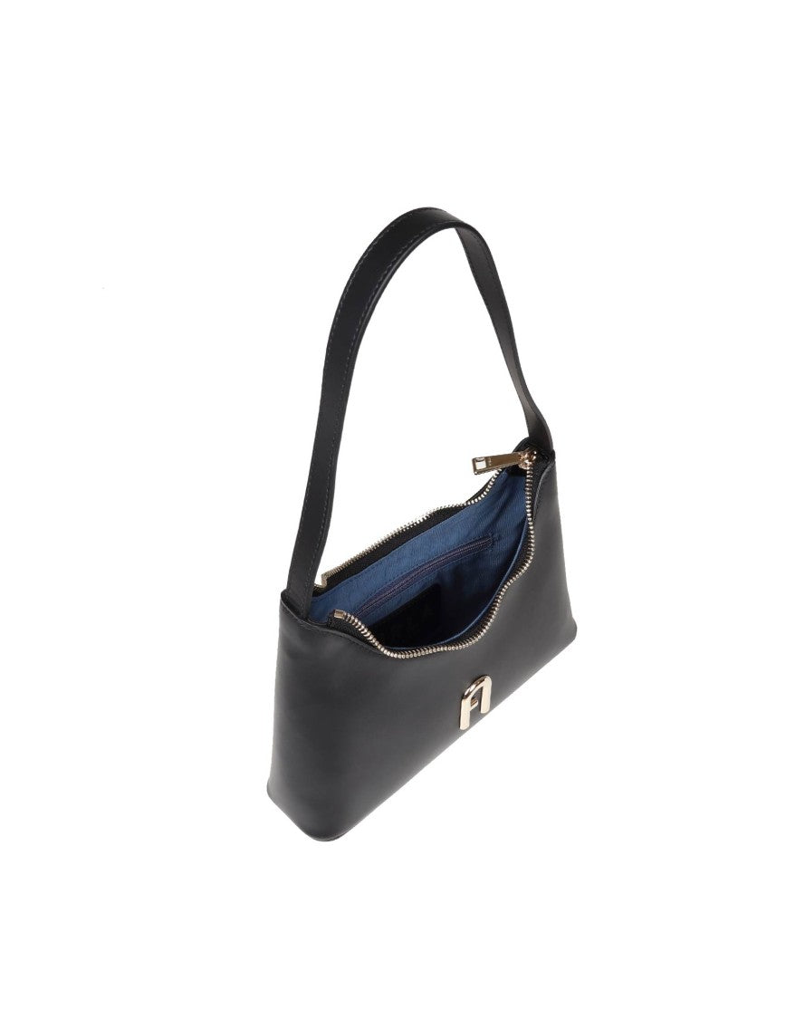 Furla Black Mini Diamond Leather Bag