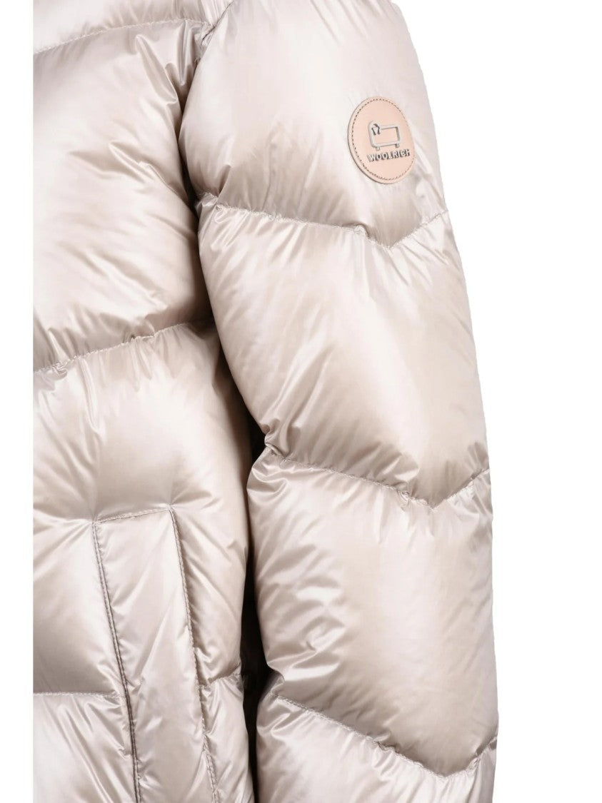 Woolrich Taupe Aliquippa Glossy Polyamide Down Jacket