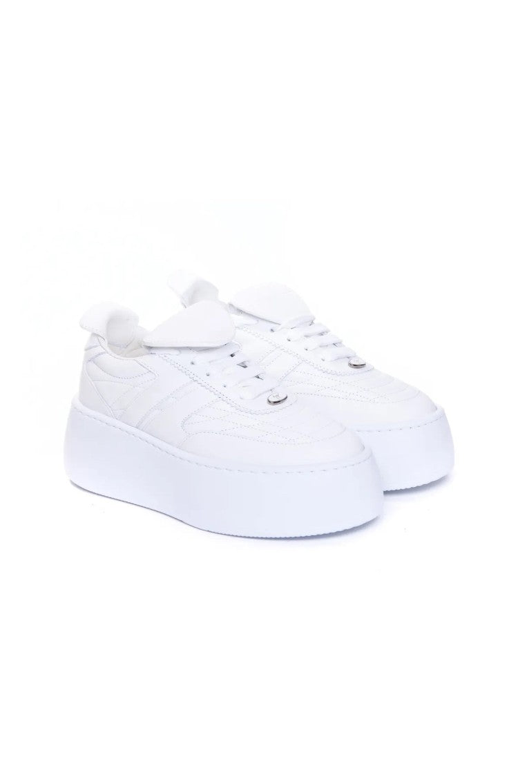 Giuseppe Zanotti White Platform Leather Low-Top Sneakers