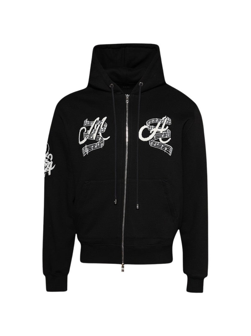 Amiri Music Club Zip Up Hoodie Black