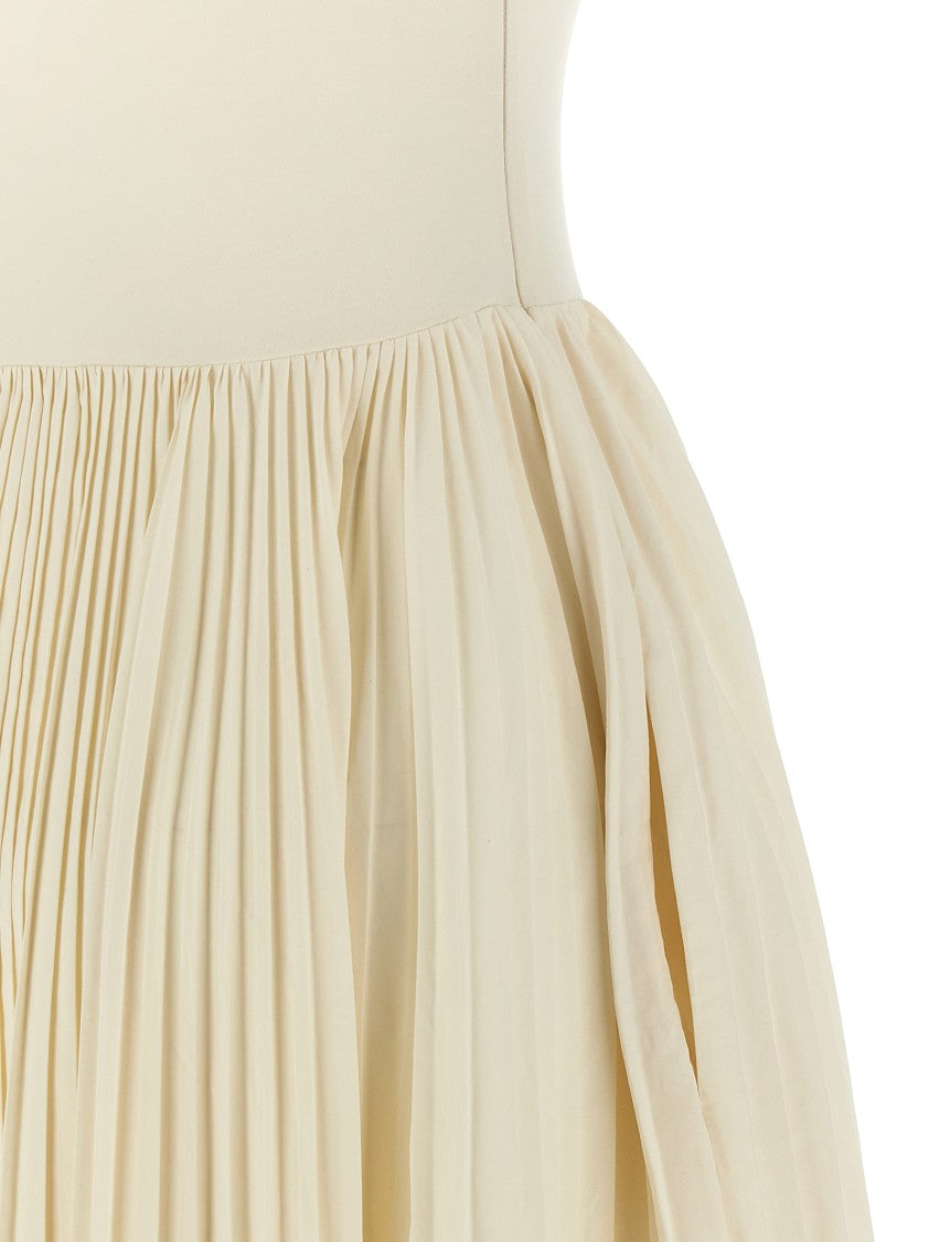 Mcqueen Pleated Cotton Jersey Asymmetrical Dress