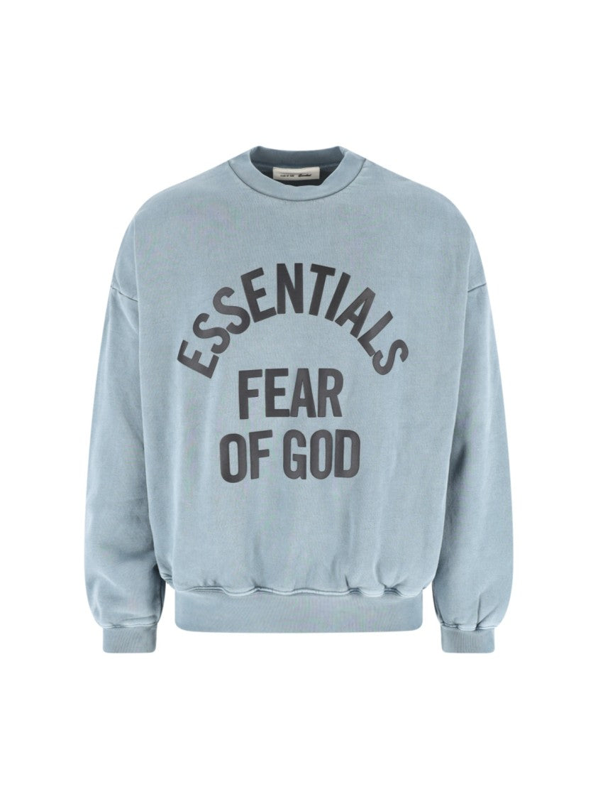 Fear Of God Essentials Blue Relaxed Oversized Arched Logo Sweatshirt