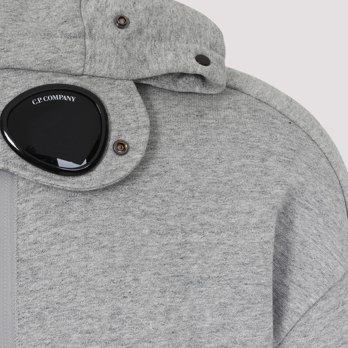 C.P. Company Greystone Melange Cotton Zipped Hooded Sweatshirt