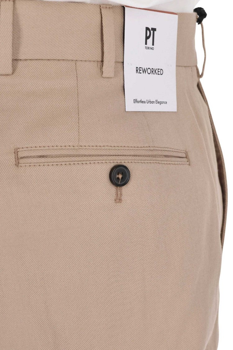 Pt Torino Master Fit Cotton-Linen Trousers
