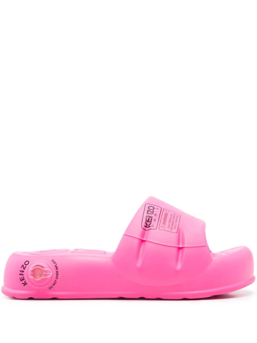 Kenzo Fluorescent Pink Moulded Footbed Sandals