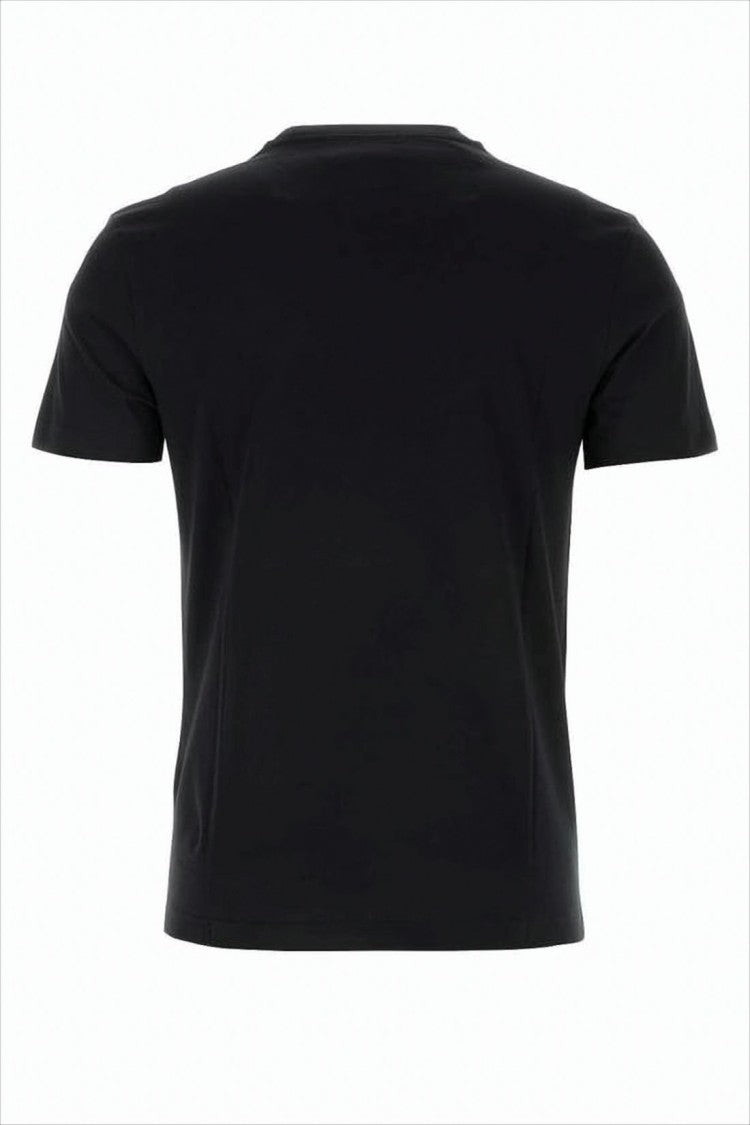 Versace Black Short-Sleeved T-Shirt With Embroidered Emblem