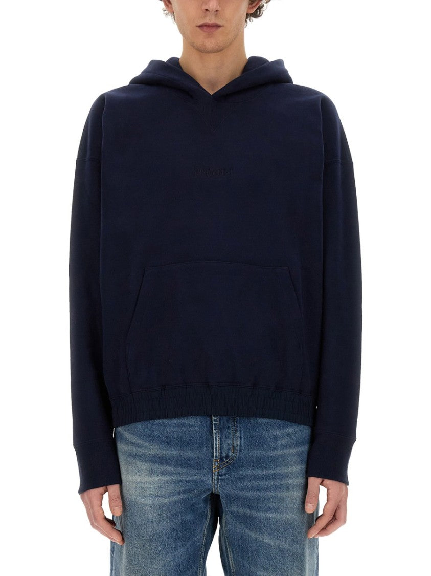 Saint Laurent Relaxed Fit Deep Navy Hoodie