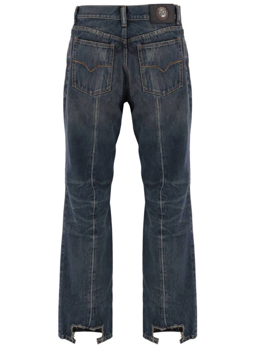 Versace Distressed Dark Denim Jeans