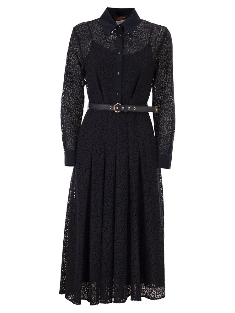 Max Mara Mstricordo Lace Silk Shirt Dress