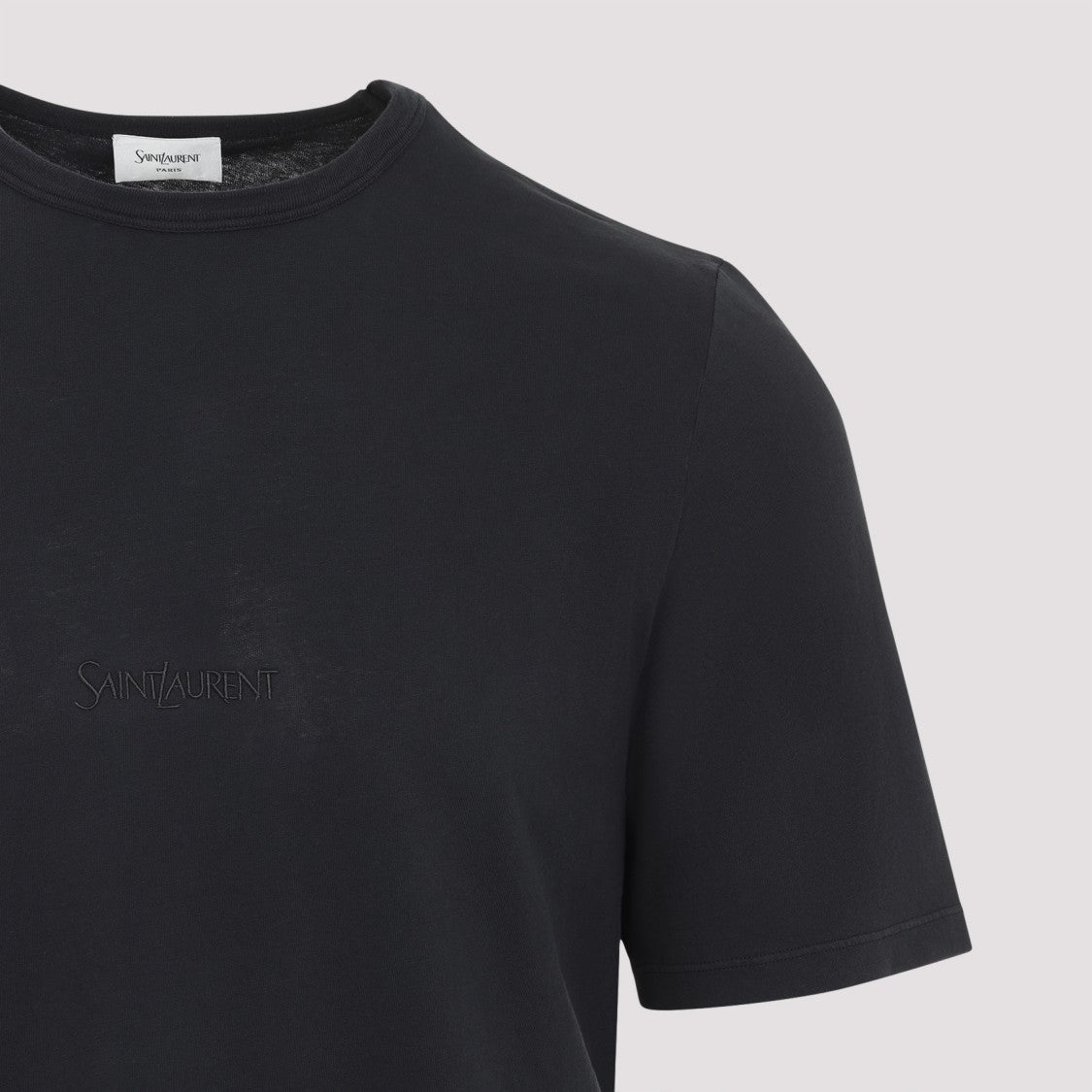 Saint Laurent Black Cotton T-Shirt