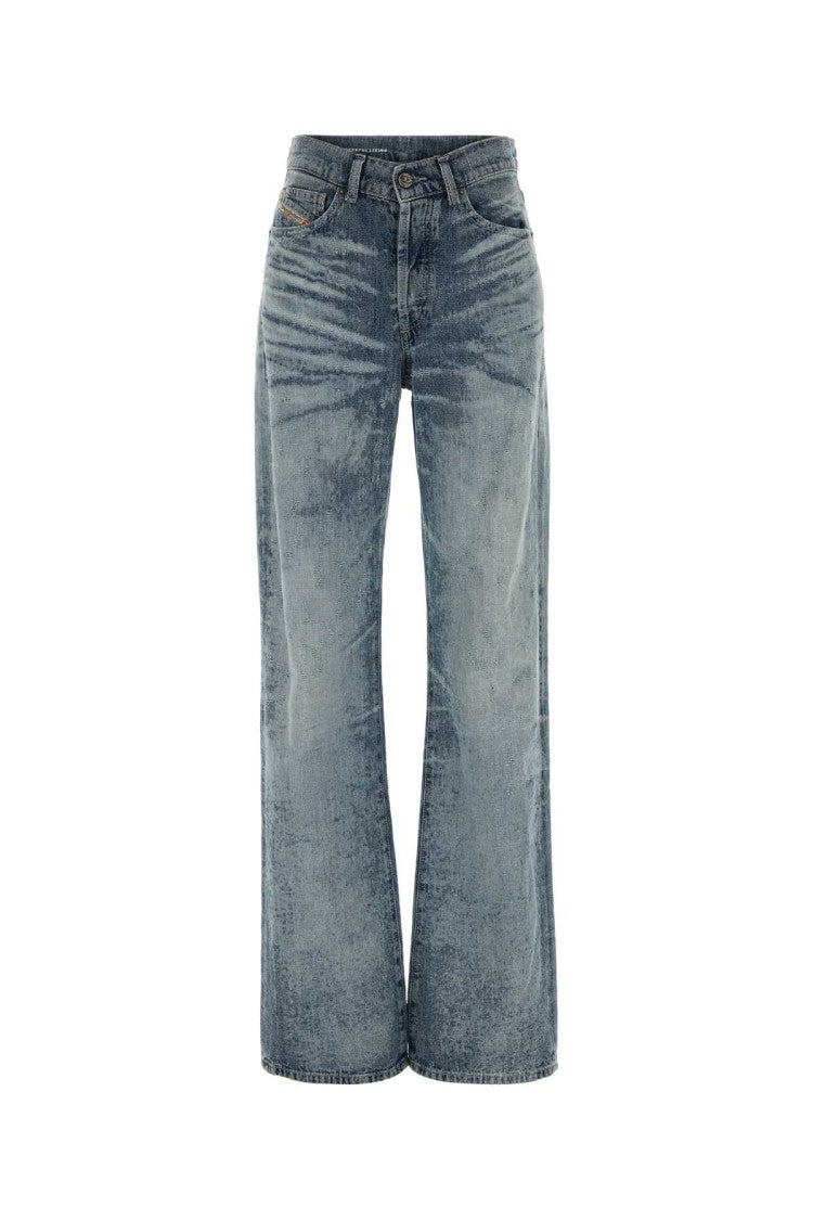 Diesel Wide-Leg Distressed Denim Jeans