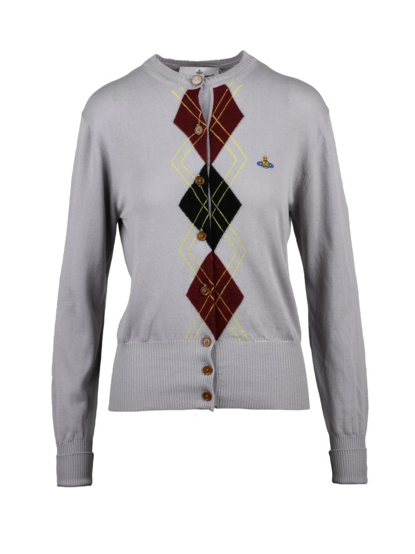 Vivienne Westwood Grey Cotton Argyle Cardigan