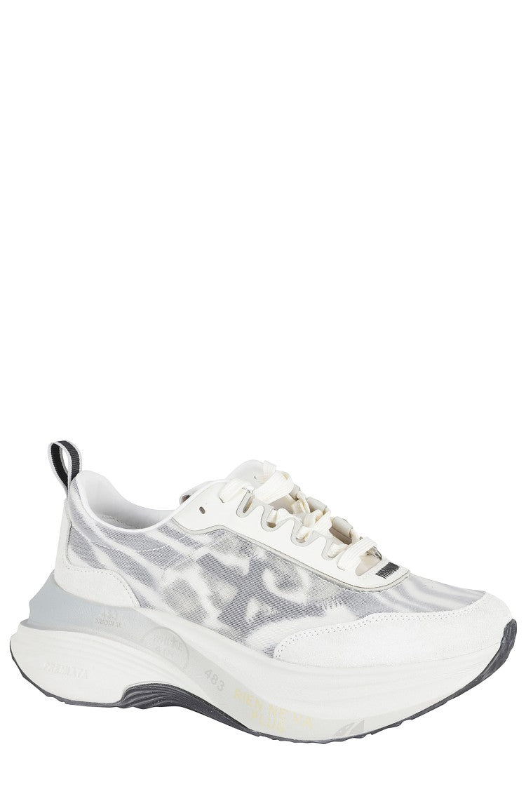 Premiata Gray Hill 7507 Side-Logo Cotton-Blend Sneakers