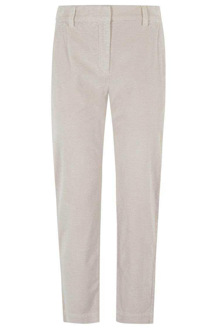 Eleventy Ribbed Tailored Trousers With Angled Pockets