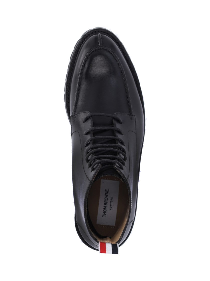 Thom Browne Classic Commando' Black Leather Derby Boots – Black