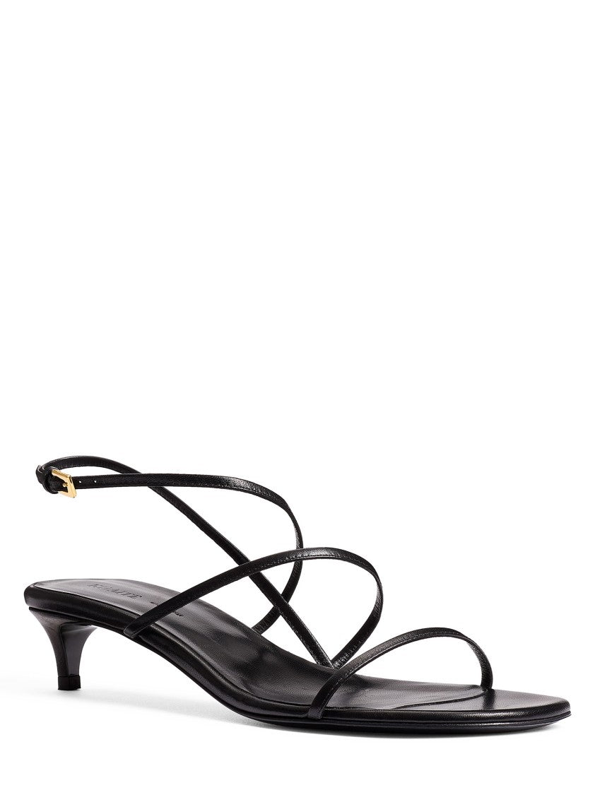 Khaite Black Goat Leather Sandals