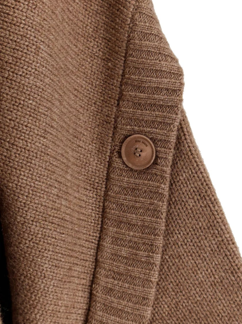 Max Mara Slightly Oversized Hooded Cardigan With Horn Details