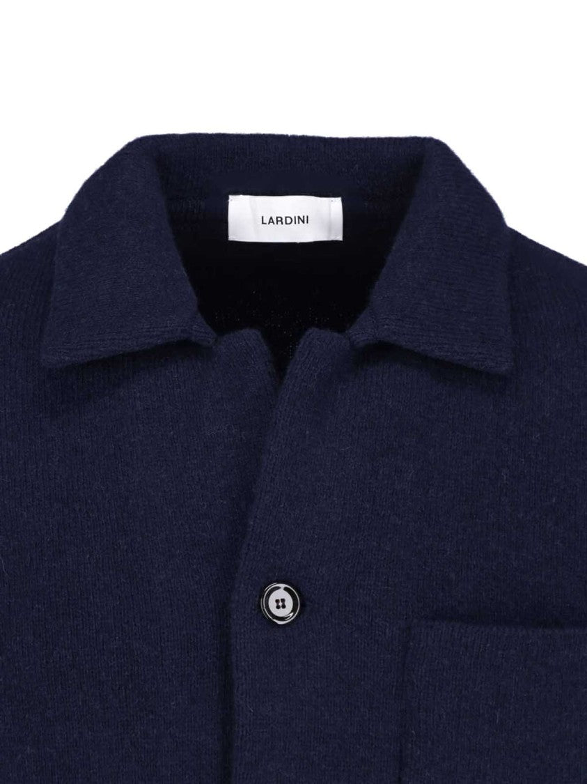 Lardini Blue Classic Collar Cashmere Jacket