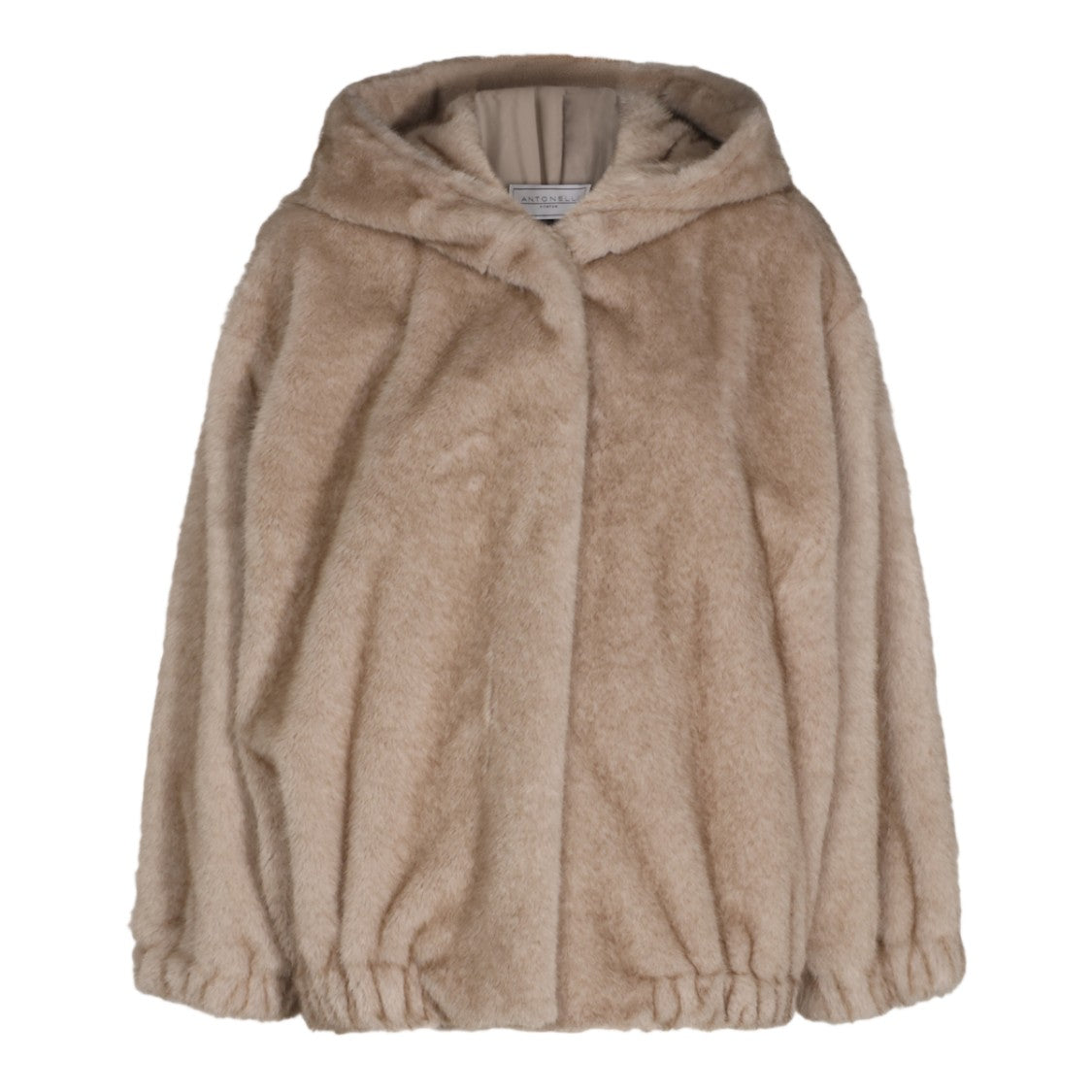 Antonelli Firenze Plush Hooded Elasticized Faux Fur Coat
