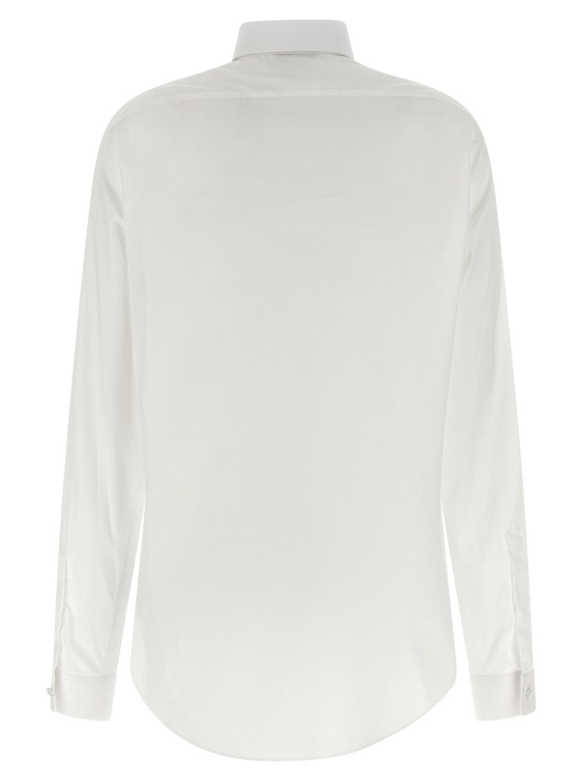 Tom Ford Structured Cotton Poplin Plastron Shirt With Honeycomb Details