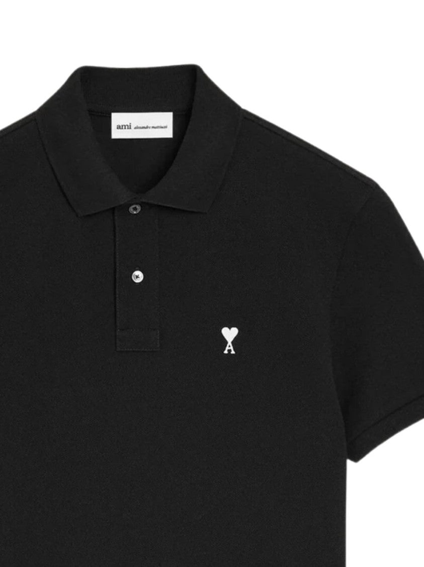 Ami Paris Short-Sleeve Polo Shirt With Traditional Collar
