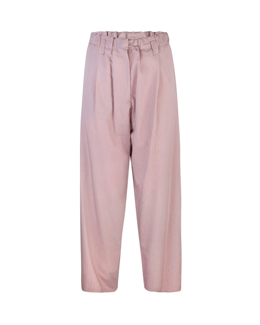 A Paper Kid Pink Viscose-Blend Trousers