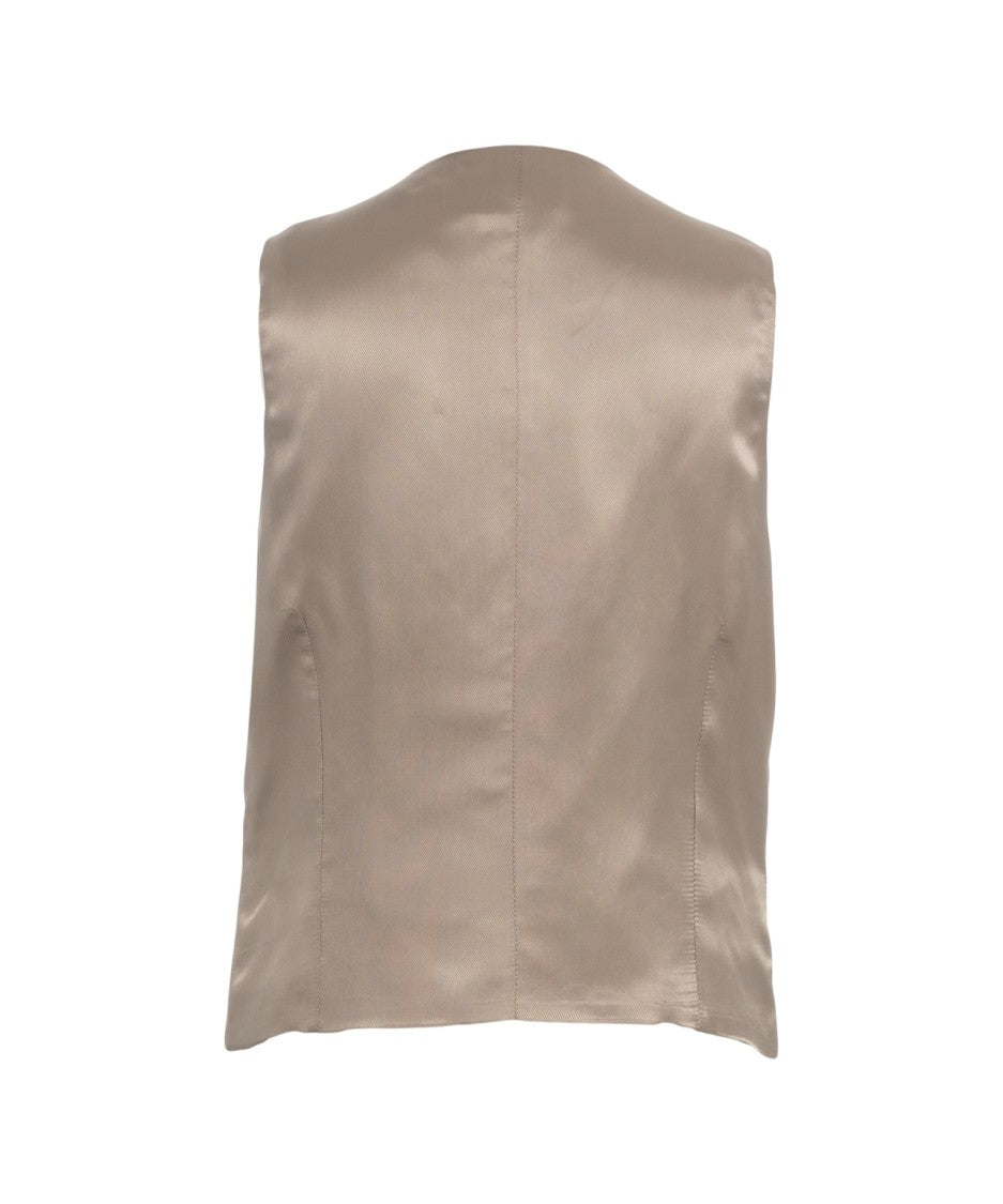 Ottod'ame Tailored V-Neck Waistcoat With Single-Breasted Closure