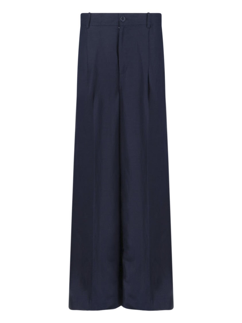 Polo Ralph Lauren Blue High-Waisted Wide-Leg Tailored Trousers