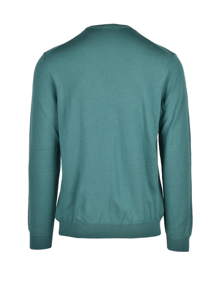 Zanone Green Insulating Virgin Wool Crewneck Pullover