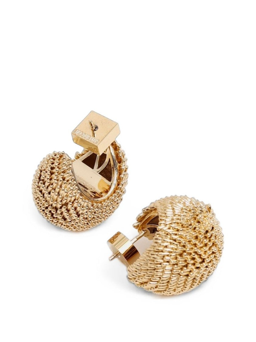 Jacquemus Crescent-Shaped Textured Earrings With Polished Finish