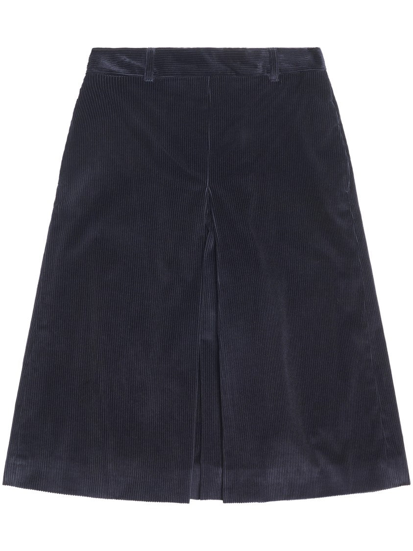 Max Mara Tailored Blue Cotton Shorts With Classic Silhouette