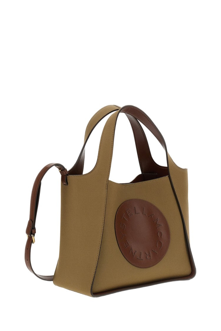Stella Mccartney Beige Circular Logo Perforated Crossbody Bag