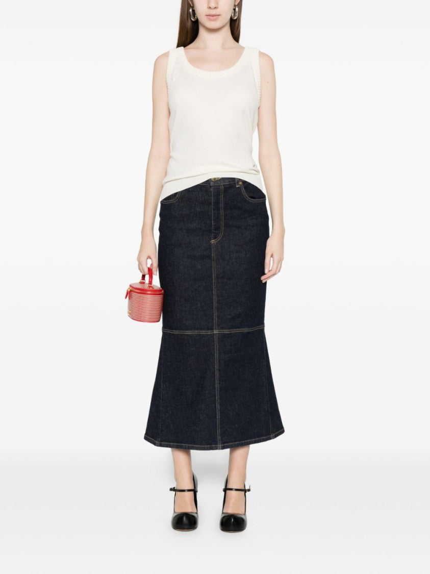 Moschino Off White Side Tie Sleeveless Top