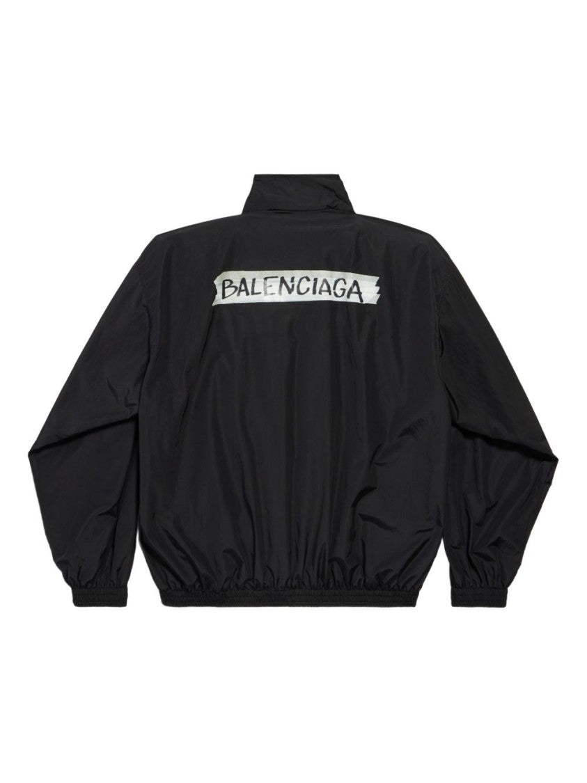 Balenciaga Oversized High Collar Jacket With Distinctive Logo