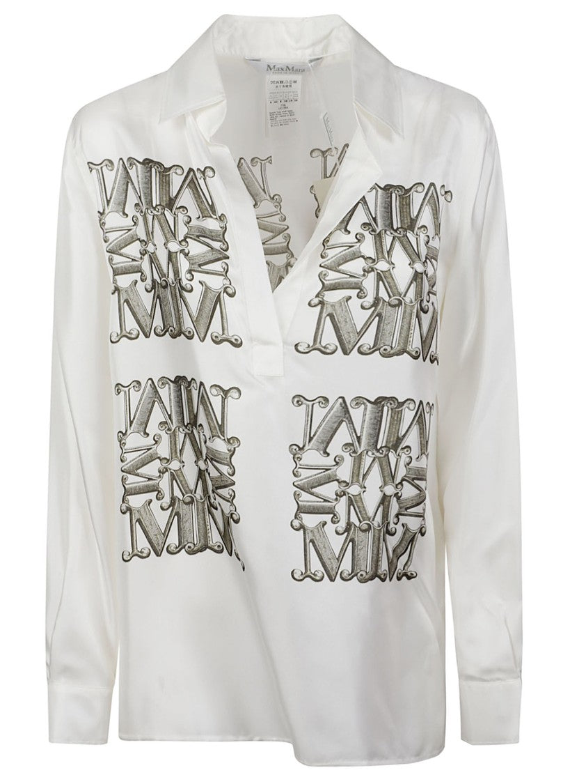 Max Mara Mxmfiltro Embroidered Silk Shirt