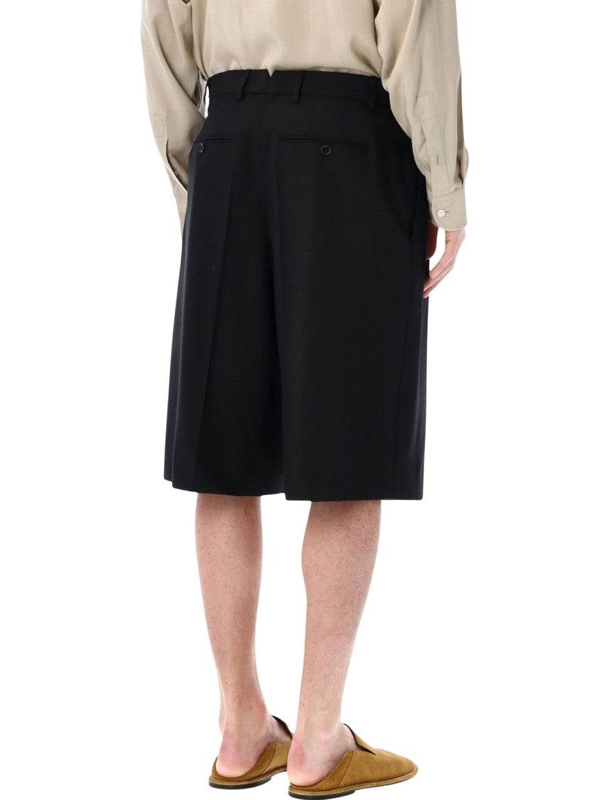 Ami Paris Lana Gabardine Front Pleats Bermuda Shorts