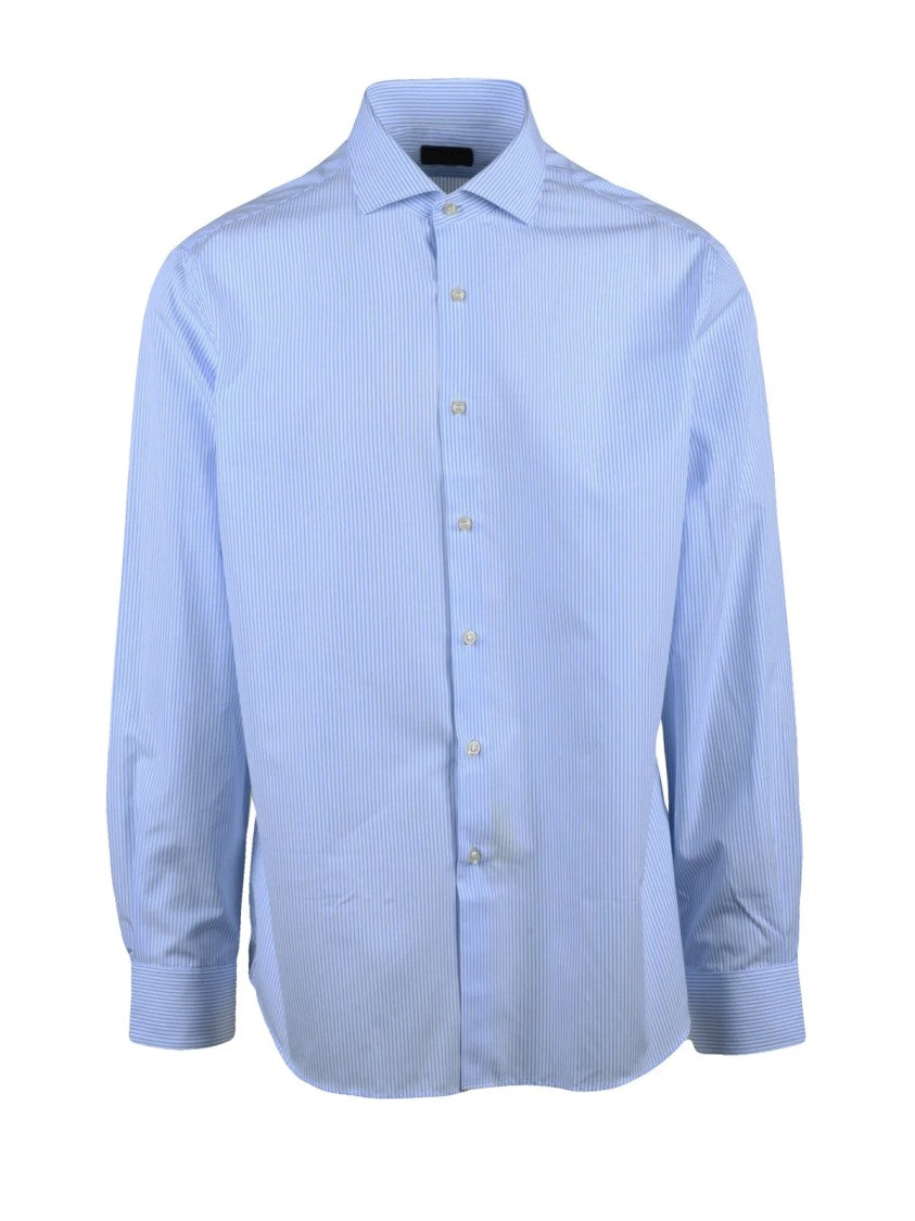 Ambrosio White Light Blue Striped Shirt
