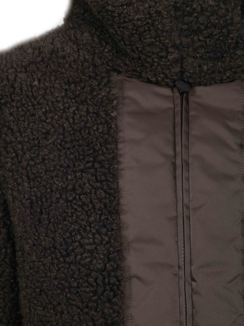 Moncler Glorieux High Collar Padded Hem Fleece Jacket