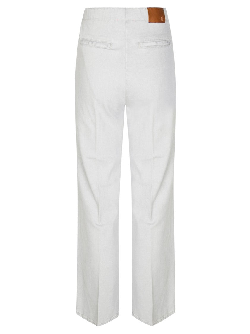 Forte Forte Tailored Wide-Leg Denim Trousers With Subtle Texture