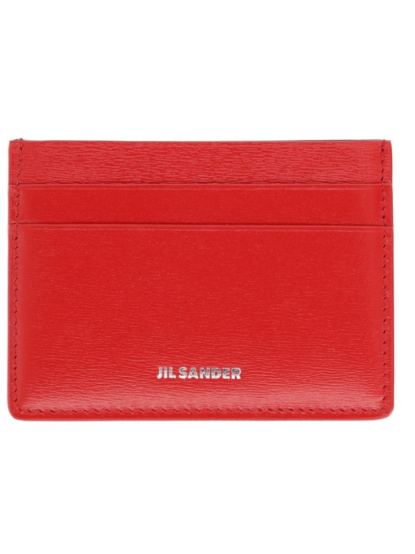 Jil Sander Neutrals Compact Finely Stitched Leather Wallet