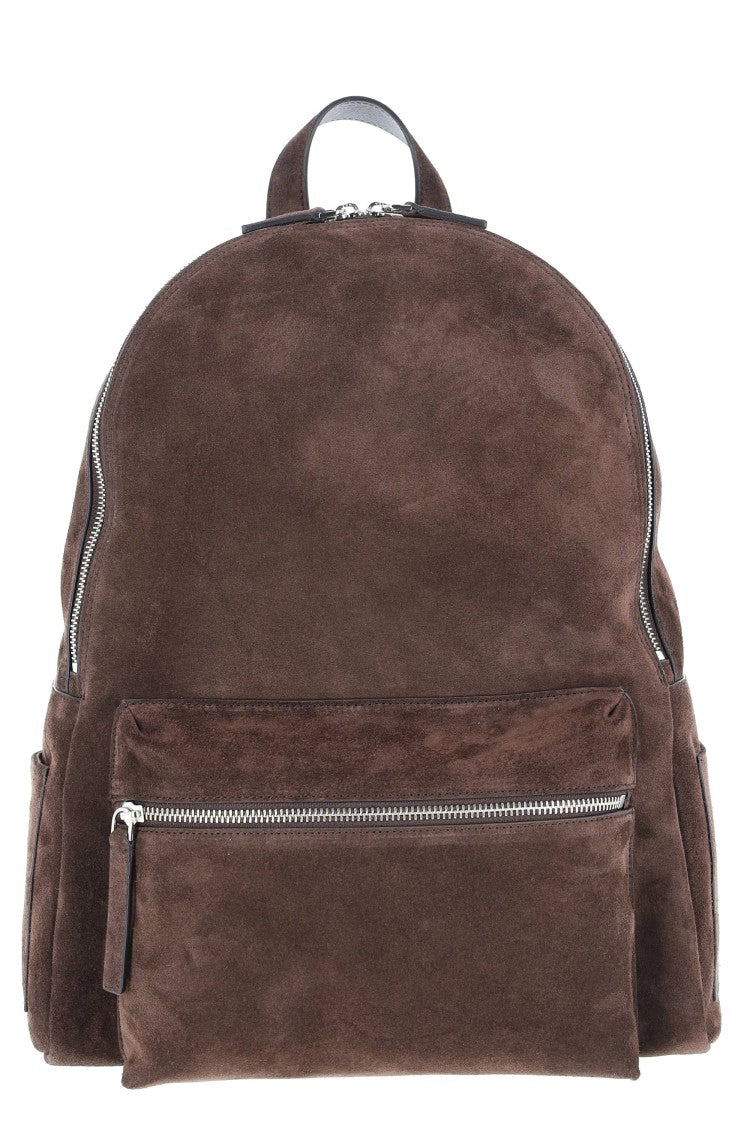Orciani Suede Leather Handcrafted Urban Backpack