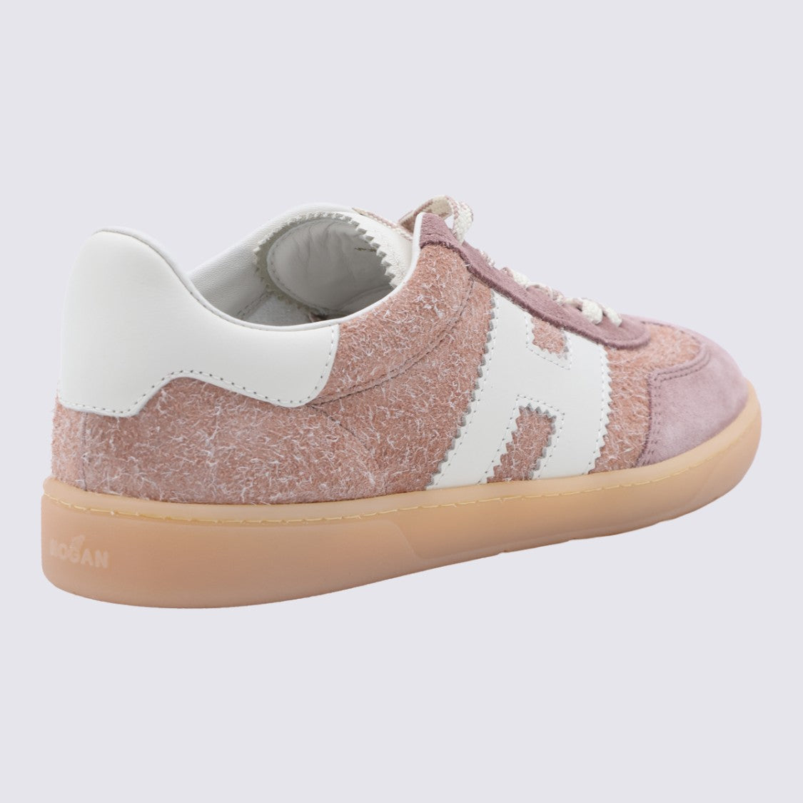 Hogan Dusty Pink Suede Sneakers With Iconic 'H' Logo