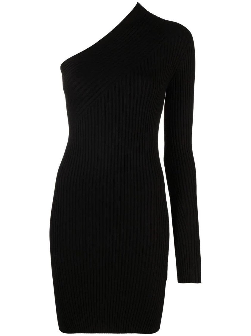 Aeron Ribbed Asymmetric Mini Dress