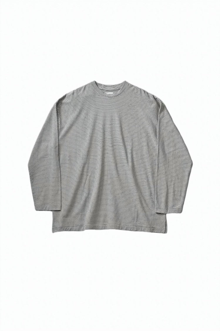 Kaptain Sunshine Relaxed Fit Long-Sleeve T-Shirt With Subtle Stripe Pattern