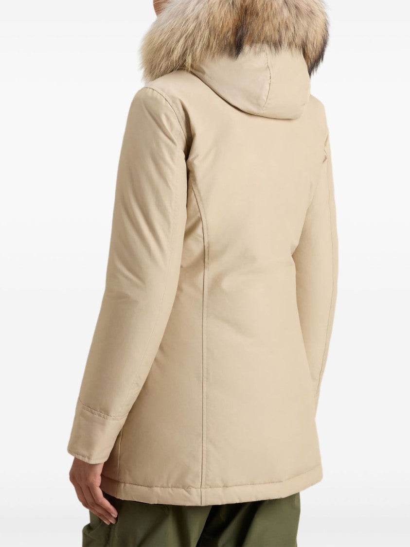 Woolrich Beige Parka With Fitted Silhouette